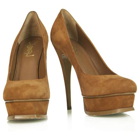 ysl brown heels|yves saint laurent platform heels.